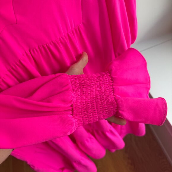 Pomander Place  Electric Pink Crepe Kenzo Dress (size small) - Picture 13 of 14